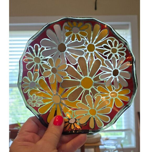 2 Vintage Houze Art Glass Ruffle Trinket Dishes - Picture 2 of 5